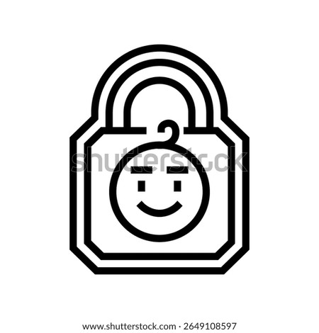 child lock feature line icon vector. child lock feature sign. isolated contour symbol black illustration