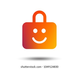 Child lock icon. Locker with smile symbol. Child protection. Blurred gradient design element. Vivid graphic flat icon. Vector