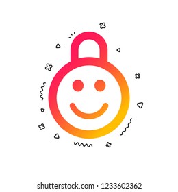 Child lock icon. Locker with smile symbol. Child protection. Colorful geometric shapes. Gradient child lock icon design.  Vector
