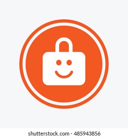 Child lock icon. Locker with smile symbol. Child protection. Graphic design element. Flat child lock symbol on the round button. Vector
