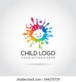 Child logo template. colorful and baby image. vector illustrator eps.10