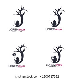 child logo template design. Vector illustration