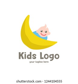 Child logo template. vector illustrator eps.10. 