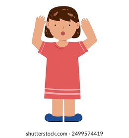 child with louse in hair. vector illustration