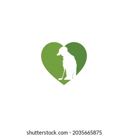 Child love golf vector template
