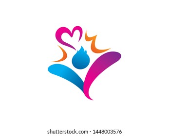 Child Love Logo Template Design Vector, Emblem, Design Concept, Creative Symbol, Icon