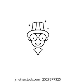 logotipo mágico criança em design de arte de linha
