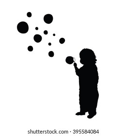 child make bubble black silhouette illustration