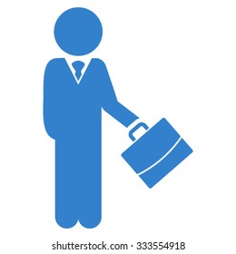 Child Manager vector icon. Style is flat symbol, cobalt color, rounded angles, white background.