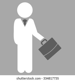 Child Manager vector icon. Style is bicolor flat symbol, dark gray and white colors, rounded angles, silver background.