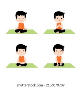 Child Meditation Pose Yoga Concept