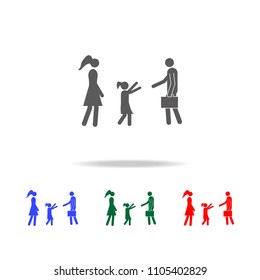 child meets his father from work icon. Elements of human family life in multi colored icons. Premium quality graphic design icon. Simple icon for websites, web design, mobile app on white background