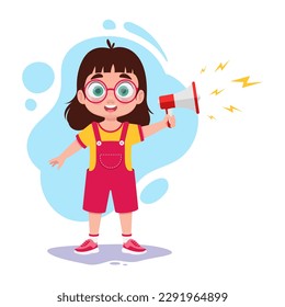 Child with a megaphone in his hand