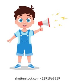 Child with a megaphone in his hand