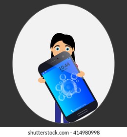 child with mobile phone 