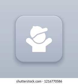 Child, mode button, best vector on a gray background