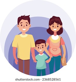 Child with mother and father Family vector illustration