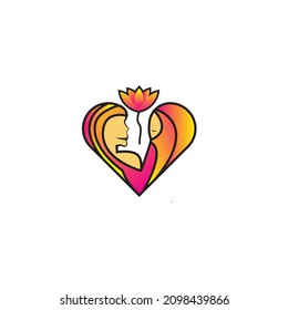 logotipo de niño y madre