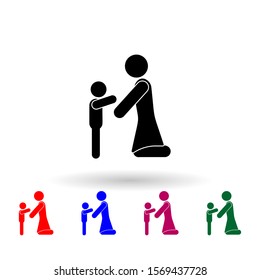 Child and mother multi color icon. Simple glyph, flat vector of mother day icons for ui and ux, website or mobile application