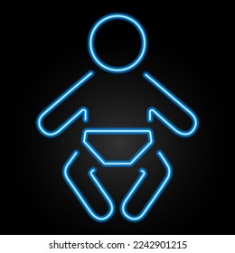 child neon sign, modern glowing banner design, colorful modern design trends on black background. Vector illustration.