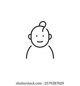 Child. Newborn linear icon. Thin line customizable illustration. Contour symbol. Vector isolated outline drawing. Editable stroke