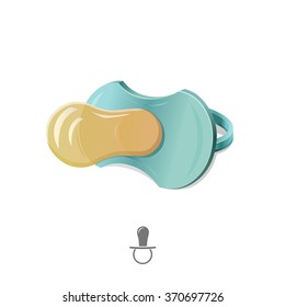 Child nipple image + icon. Vector Illustration.