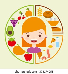 Child Nutrition Design, Vector Illustration Eps10 Graphic 