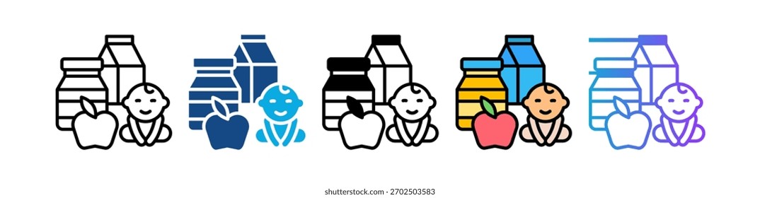 Kinderernährung Symbol Mehrere Vektorgrafiken