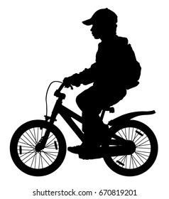 Child on a bicycle silhouette