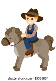 Child on a Horse - Vector