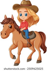Child on a horse wearing a cowboy hat