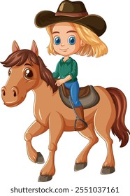 Child on horseback wearing a cowboy hat