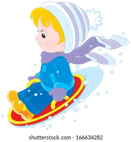 Child on an ice-boat