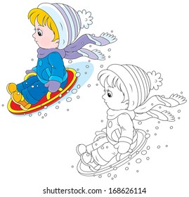 Child on an ice-boat