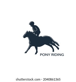 Child on a pony, design logo