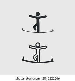 Child on rope vector icon illustration sign for web and design