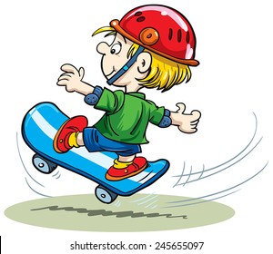 Child On Skateboard Stock Vector (Royalty Free) 245655097