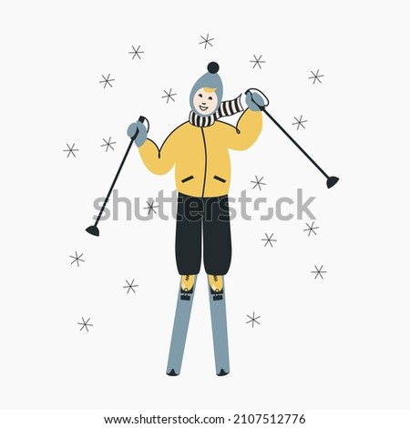 Child on a ski trip