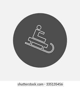 child on sled icon