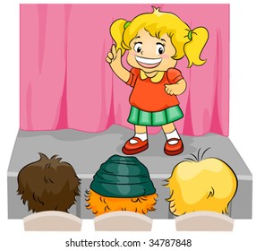 Child on Stage - Vector