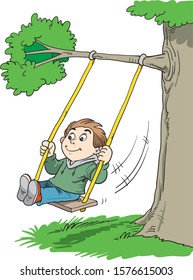 A child on a swing