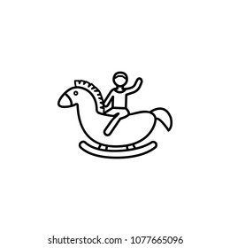 child on a swing icon. Element of baby and toys for mobile concept and web apps. Thin line  icon for website design and development, app development. Premium icon on white background