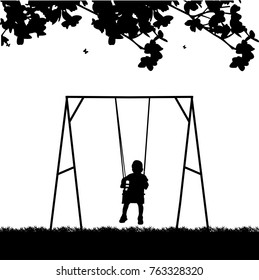 A child on a swing in park