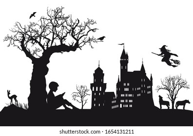Child one reads fairy tales