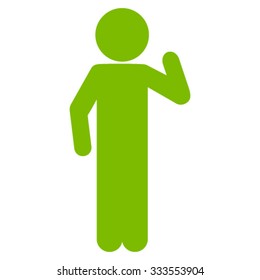 Child Opinion vector icon. Style is flat symbol, eco green color, rounded angles, white background.
