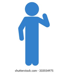 Child Opinion vector icon. Style is flat symbol, cobalt color, rounded angles, white background.
