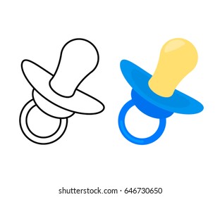 Child pacifier symbol, vector illustration. Flat design style