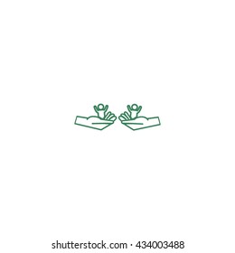 child in the palm, vector, icon