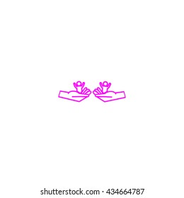 child in the palm, vector, icon