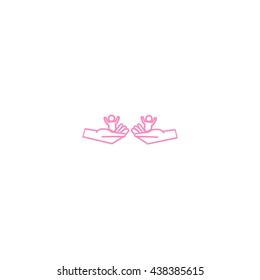 child in the palm, vector, icon
